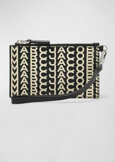 Marc Jacobs  The Monogram Leather Top Zip Wristlet