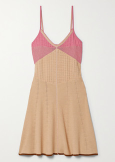 Marc Jacobs Color-block Pointelle-knit Mini Dress