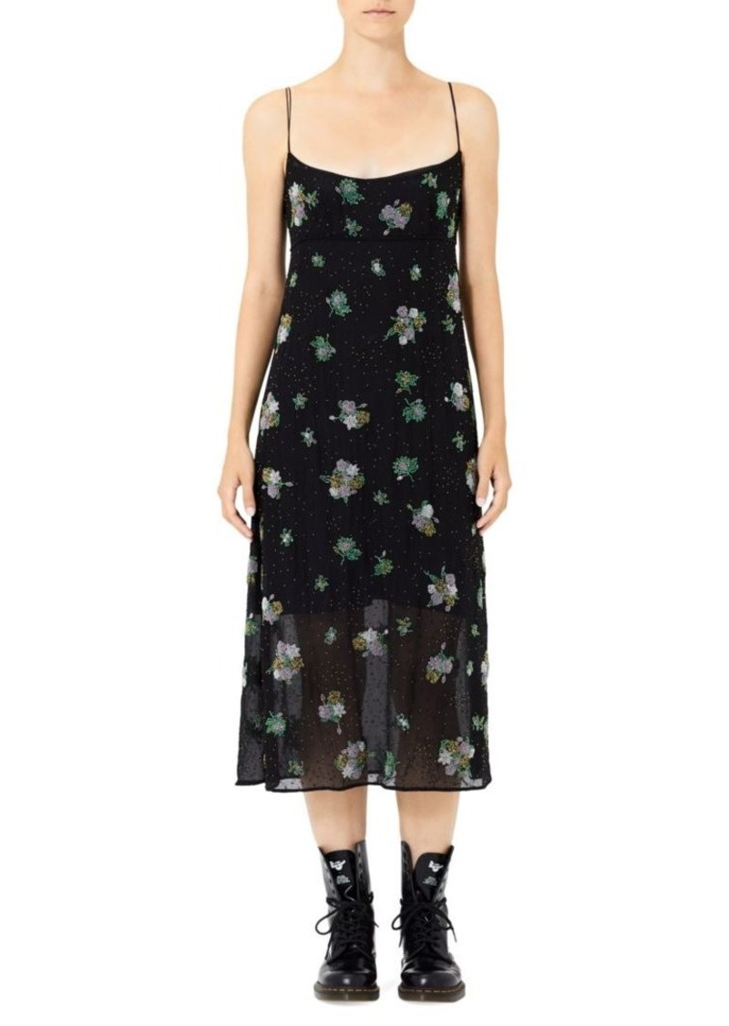 midi slip dress floral