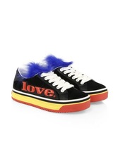 Love Empire Fur-Trim Platform Sneakers 
