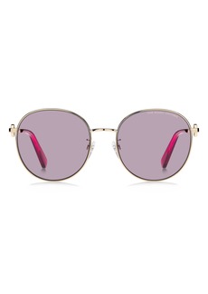 Marc Jacobs 56mm Round Sunglasses in Gold Burgundy/Violet at Nordstrom Rack