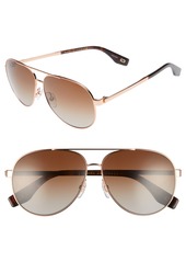 Marc Jacobs 61mm Polarized Metal Aviator Sunglasses in Gold/Copper Polar at Nordstrom