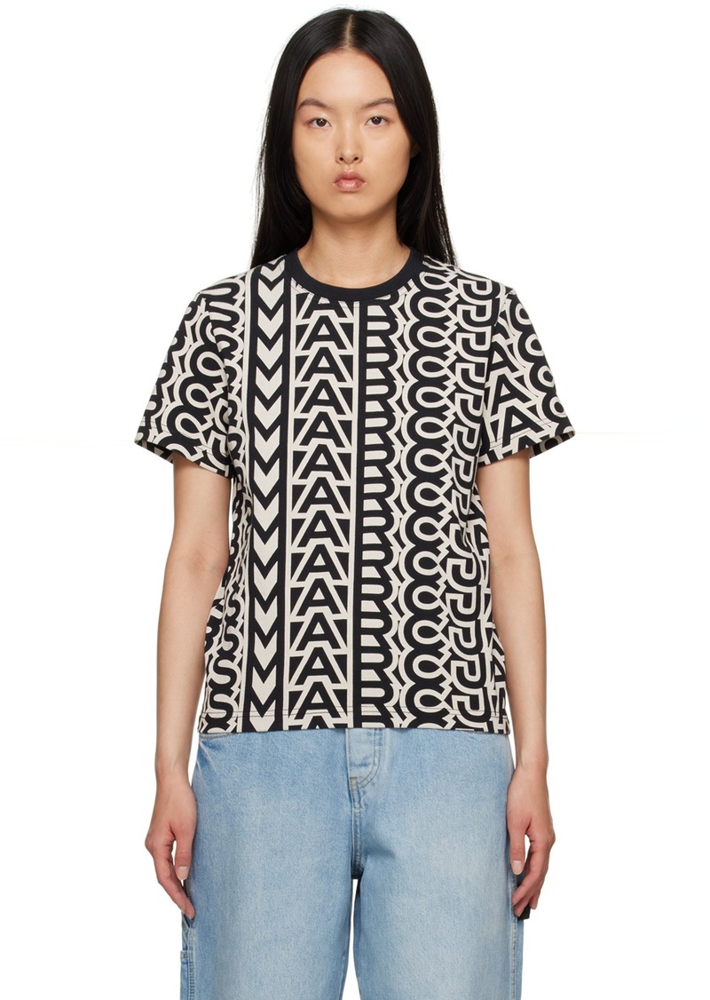 Marc Jacobs Black & Beige 'The Monogram Baby Tee' T-Shirt