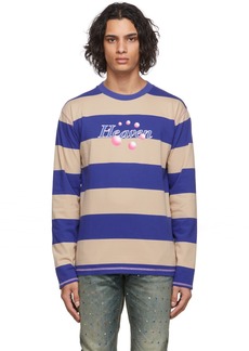 Marc Jacobs Blue & Beige Stripe Long Sleeve T-Shirt