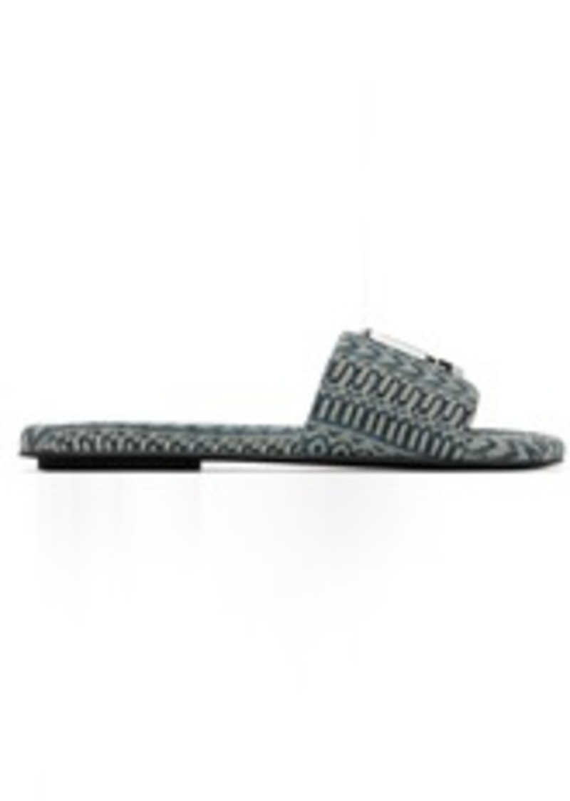 Marc Jacobs Blue 'The J Marc Washed Monogram Denim' Sandals