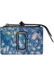 Marc Jacobs Blue Watercolor 'The Snapshot' Top-Zip Card Holder