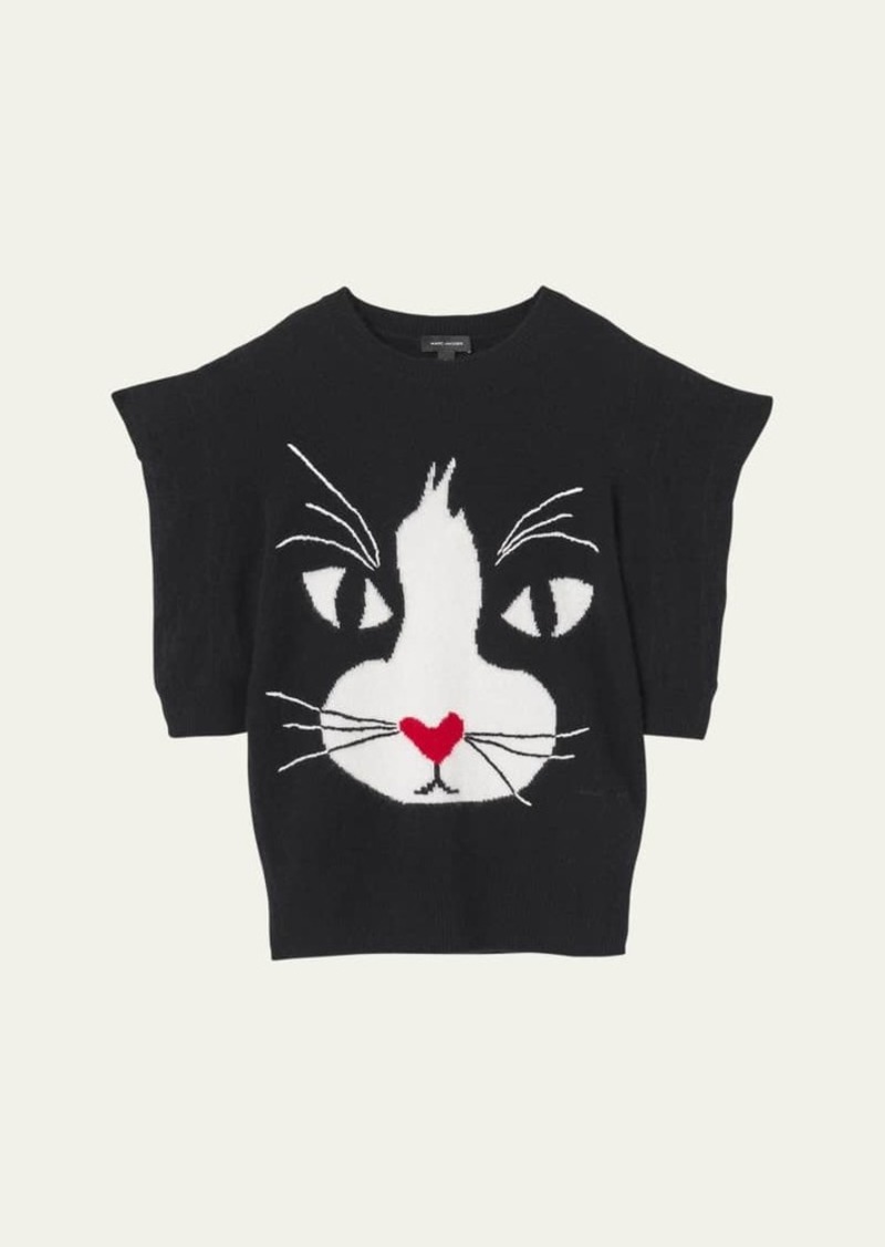 Marc Jacobs Cat Intarsia Cashmere Sweater