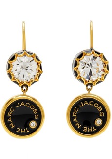 Marc Jacobs Gold & Black 'The Medallion' Drop Earrings