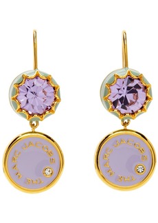 Marc Jacobs Gold & Purple 'The Medallion' Drop Earrings