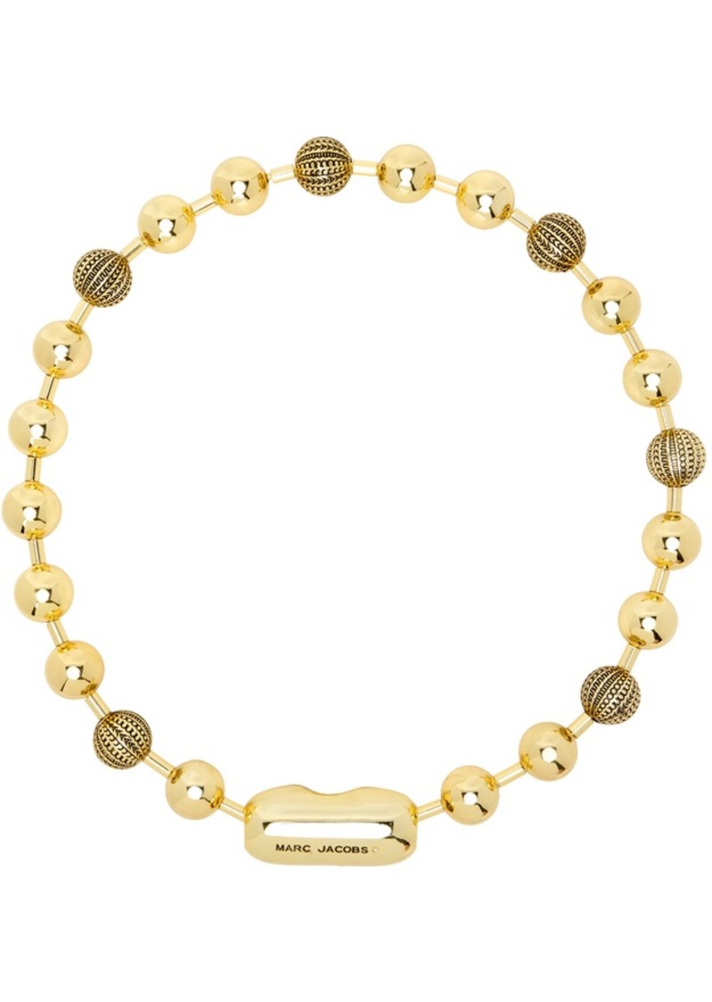 Marc Jacobs Gold Monogram Ball Chain Necklace