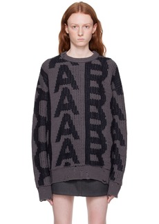 Marc Jacobs Gray 'The Monogram Distressed' Sweater