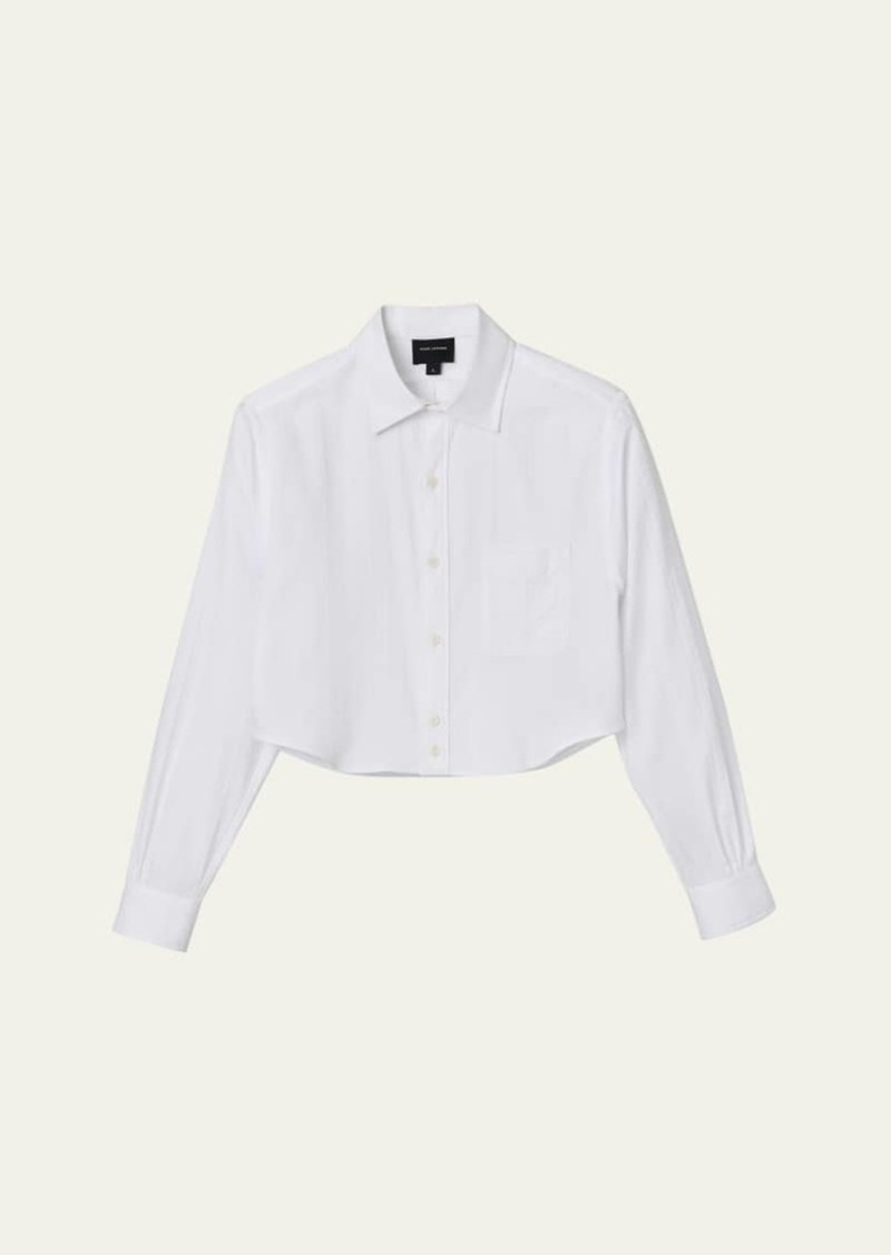 Marc Jacobs Logo-Jacquard Crop Button-Down Femme Shirt