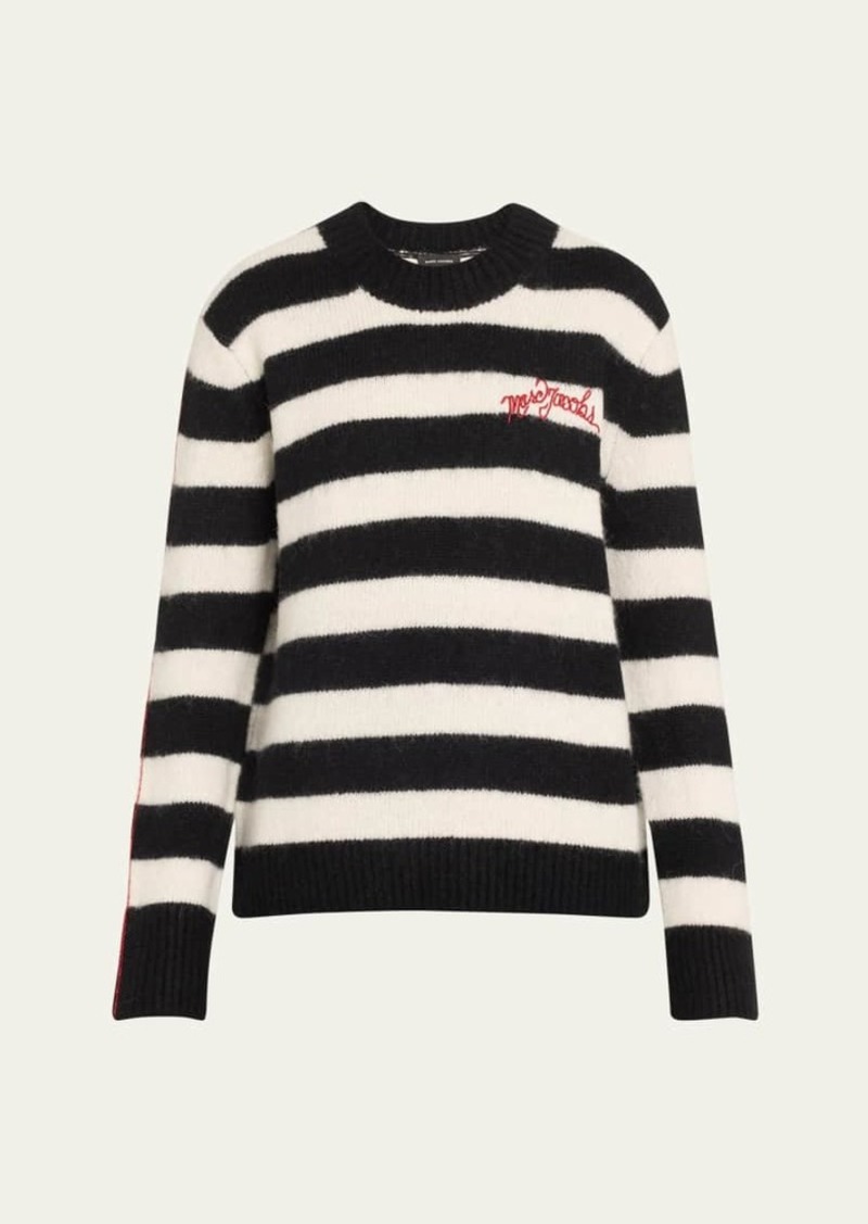 Marc Jacobs Logo Striped Wool Crewneck Sweater