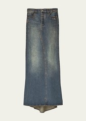 Marc Jacobs Long Fluted Denim Skirt