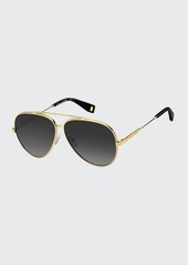 Marc Jacobs Metal Aviator Sunglasses  Black/Gold