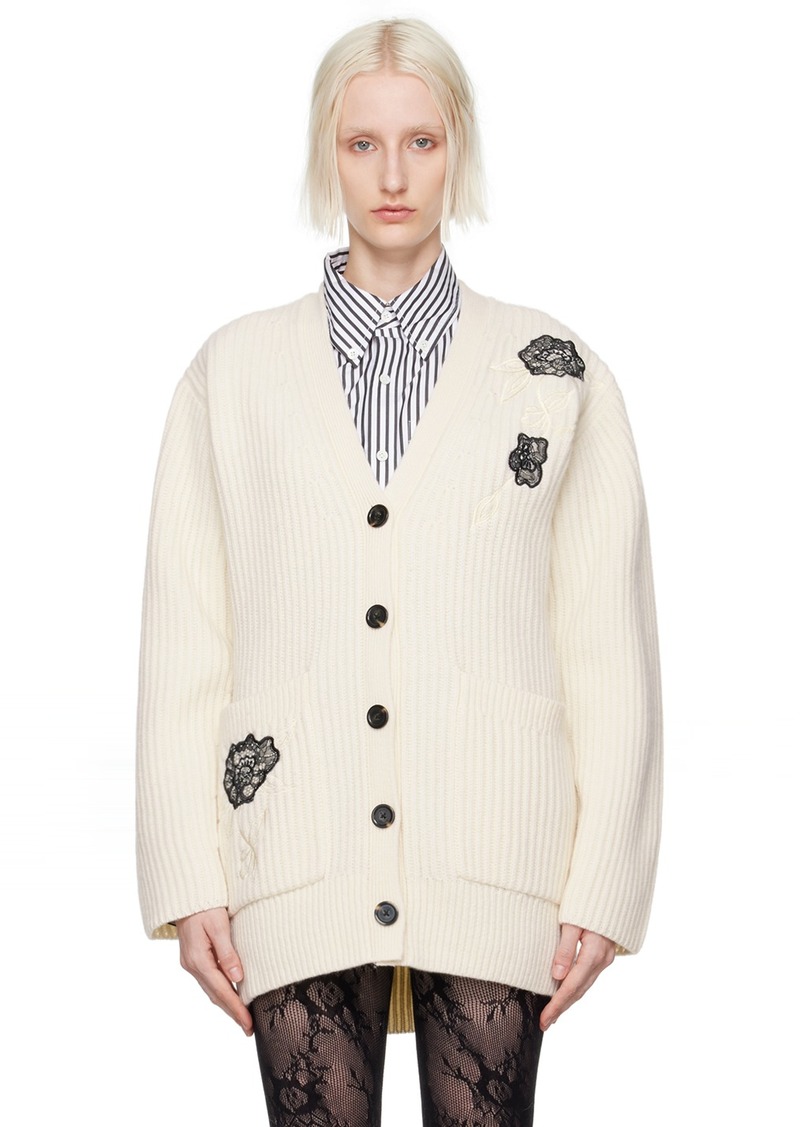 Marc Jacobs Off-White 'The Lace Appliqué' Cardigan