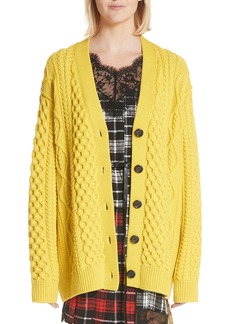MARC JACOBS Oversize Cable Knit Merino Wool Cardigan