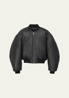 Marc Jacobs Puffy Leather Bomber Jacket