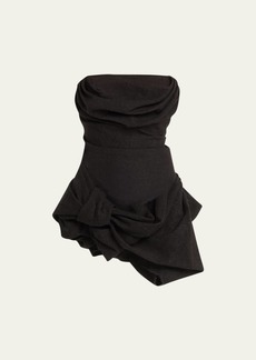 Marc Jacobs Runway Bustier Linen Wool Strapless Mini Dress with Scarf
