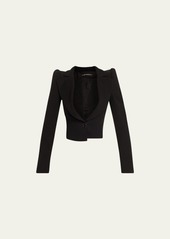 Marc Jacobs Runway Plunging Long-Sleeve Cropped Blazer