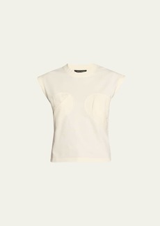 Marc Jacobs Seamed Up Bustier Cap-Sleeve T-Shirt
