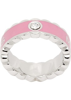 Marc Jacobs Silver & Pink 'The Scallop Medallion' Ring