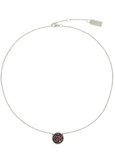 Marc Jacobs Silver & Purple 'The Marbled Medallion' Necklace