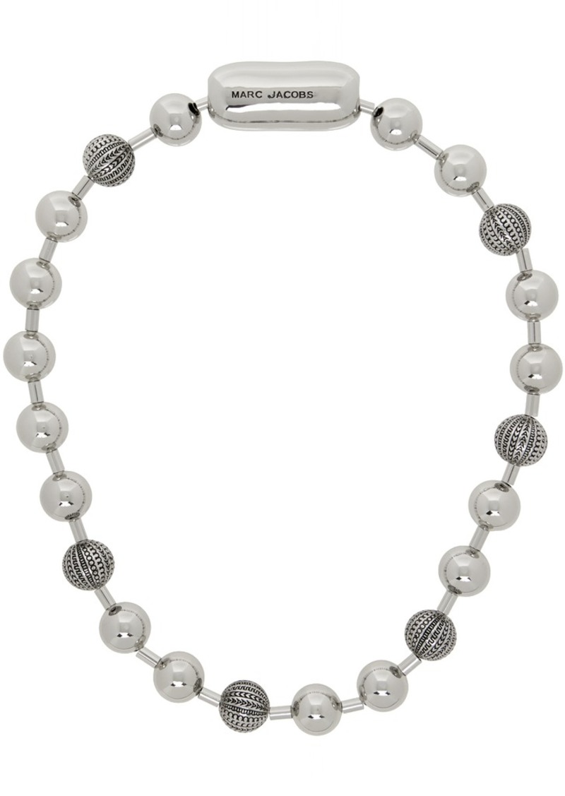 Marc Jacobs Silver Monogram Ball Chain Necklace