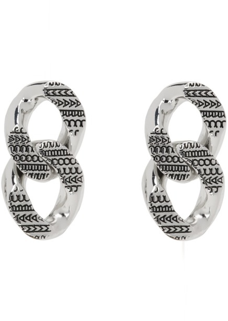 Marc Jacobs Silver Monogram Chain Link Earrings