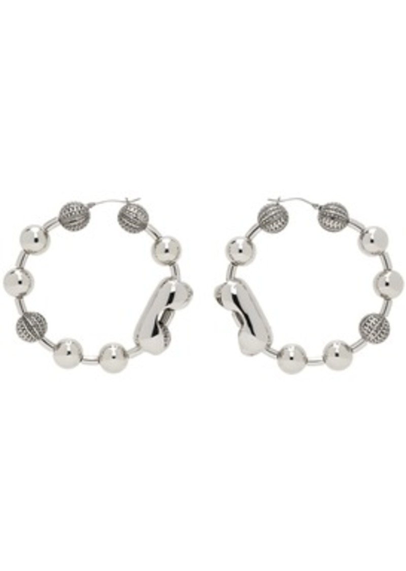 Marc Jacobs Silver 'The Monogram Ball Chain Hoop' Earrings