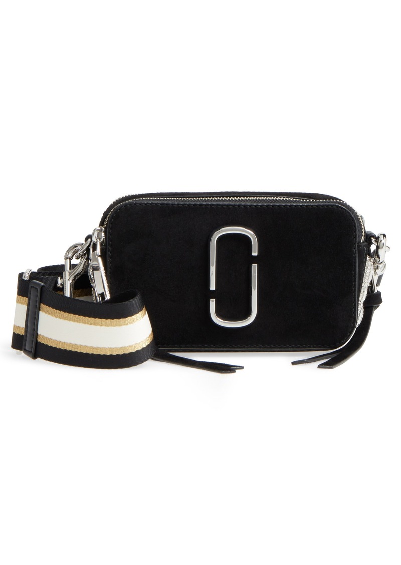 Marc Jacobs MARC JACOBS Snapshot Leather Pavé Chain Trim Crossbody Bag | Handbags