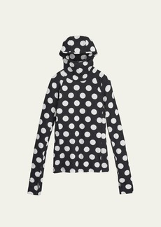 Marc Jacobs Spots-Print Hooded Long-Sleeve Top