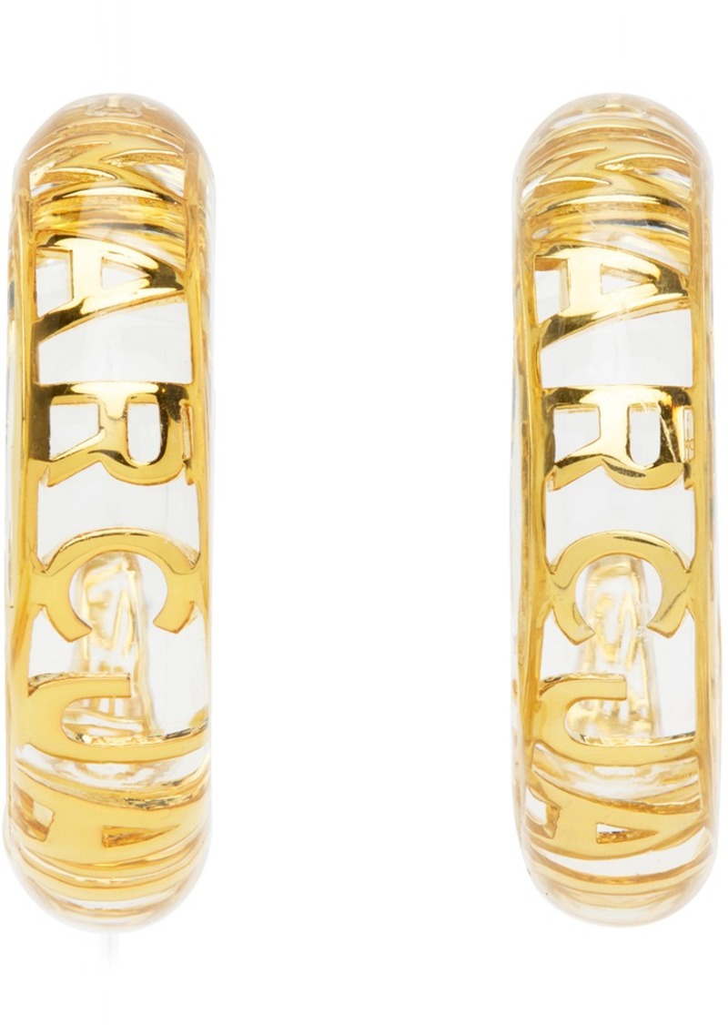 Marc Jacobs Transparent & Gold Monogram Hoop Earrings