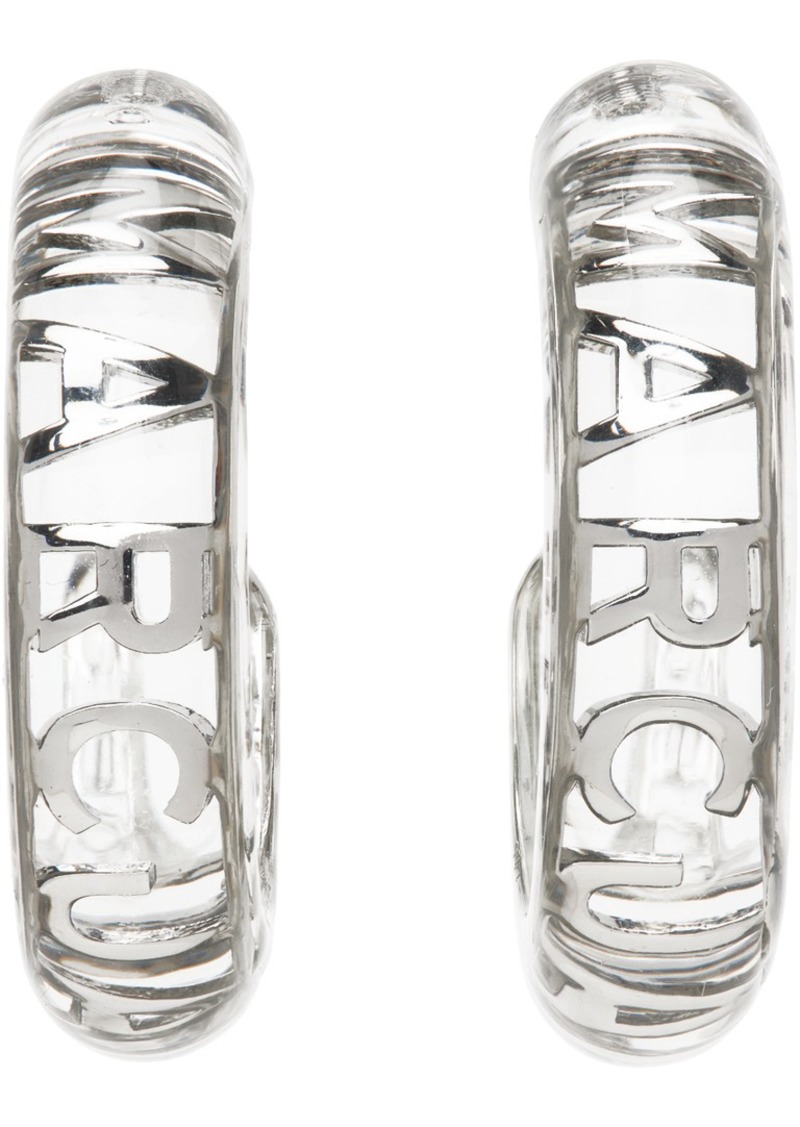 Marc Jacobs Transparent & Silver 'The Monogram Hoops' Earrings