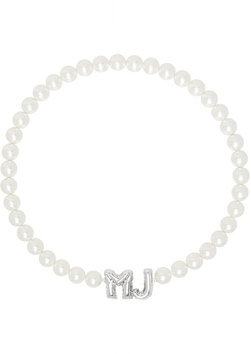 Marc Jacobs White 'MJ' Balloon Pearl Necklace