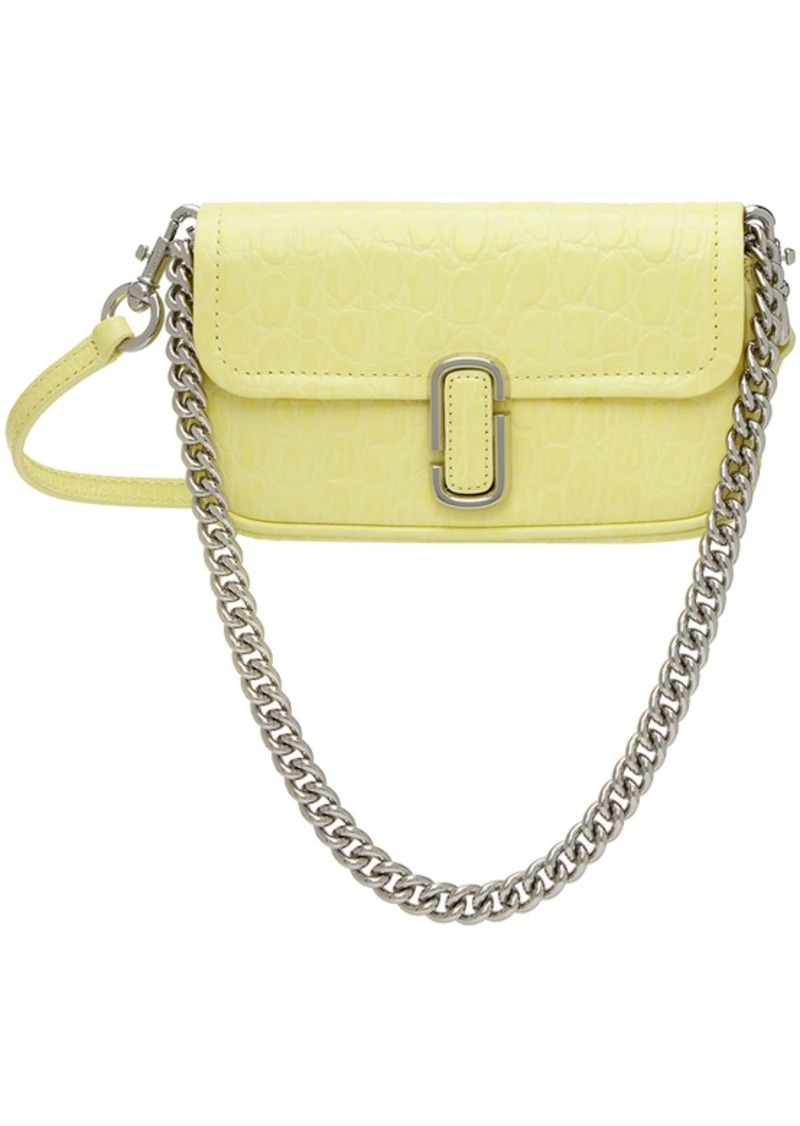 Marc Jacobs Yellow Mini Croc-Embossed 'The J Marc' Shoulder Bag