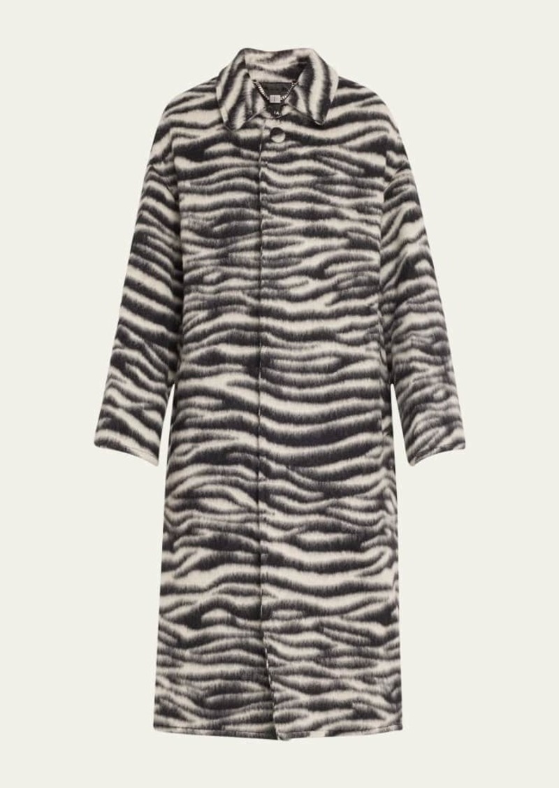 Marc Jacobs Zebra Brushed Alpaca Wool Coat