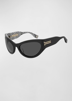 Marc Jacobs Monogram Acetate Wrap Sunglasses 