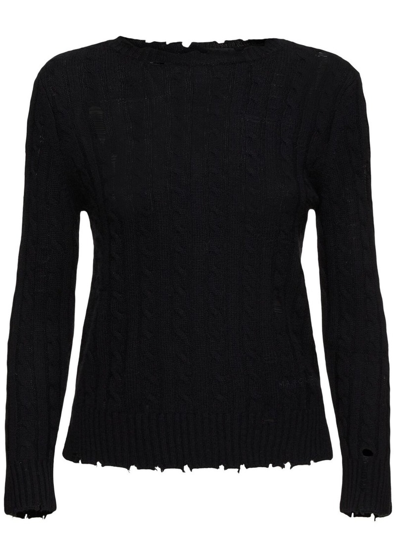 Marc Jacobs Shrunken Cashmere Blend Cable Cardigan