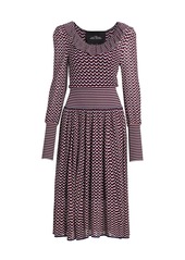 Marc Jacobs The Knit Blouson-Sleeve Midi Dress