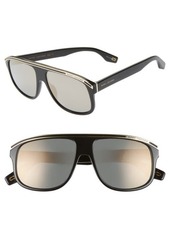 The Marc Jacobs 58mm Mirrored Aviator Sunglasses in Black/Gold at Nordstrom