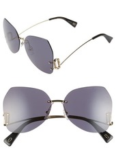 Marc Jacobs 63mm Oversize Rimless Butterfly Sunglasses