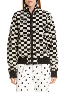 The Marc Jacobs The Fleece Zip Jacket in Black/White at Nordstrom