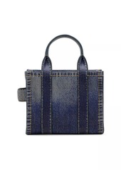 Marc Jacobs The Denim-Printed Leather Crossbody Tote Bag