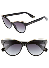 Women's The Marc Jacobs 55mm Cat Eye Sunglasses - Black/ Grey