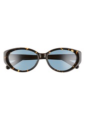 The Marc Jacobs 55mm Oval Sunglasses in Havana Black/Blue Avio at Nordstrom