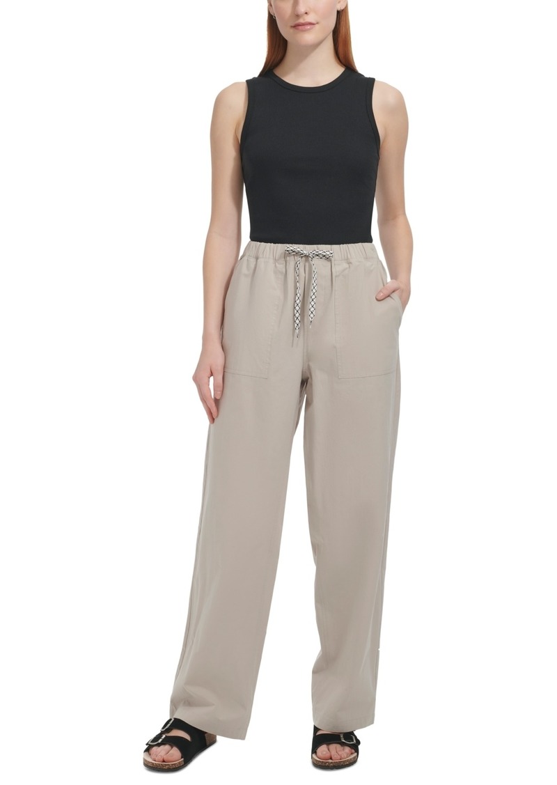 Marc New York Andrew Marc Sport Women's Cotton Relaxed Straight-Leg Pants - Dove