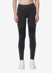 Marc New York Andrew Marc Sport Women's Faux Denim Moto Leggings - Black