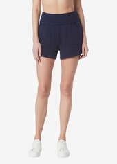 Marc New York Andrew Marc Sport Women's Fold Over Waistband Lounge Relaxed Fit Shorts - Midnight