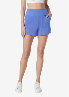Marc New York Andrew Marc Sport Women's Fold Over Waistband Lounge Relaxed Fit Shorts - Peri